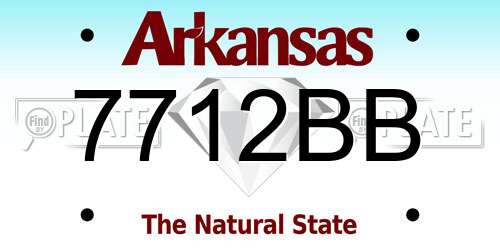7712BB Arkansas License Plate