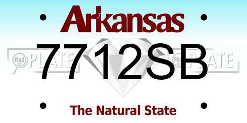 7712SB Arkansas License Plate