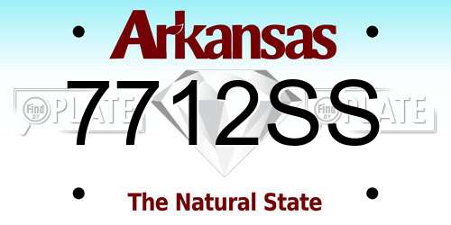 7712SS Arkansas License Plate