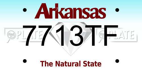 7713TF Arkansas License Plate