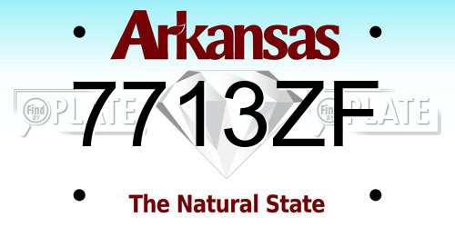 7713ZF Arkansas License Plate