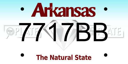 7717BB Arkansas License Plate