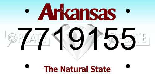 7719155 Arkansas License Plate