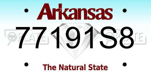 77191S8 Arkansas License Plate