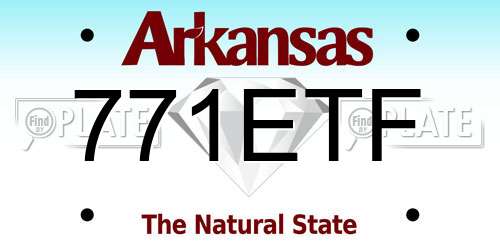 771ETF Arkansas License Plate