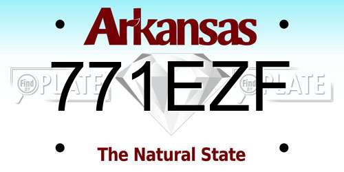 771EZF Arkansas License Plate
