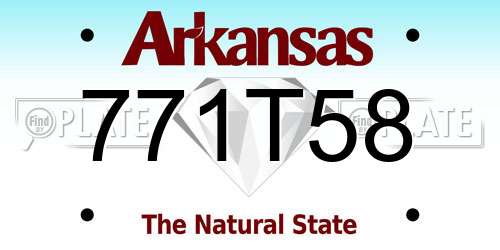 771T58 Arkansas License Plate