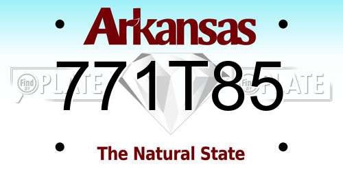 771T85 Arkansas License Plate