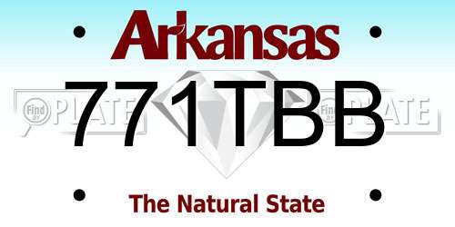 771TBB Arkansas License Plate