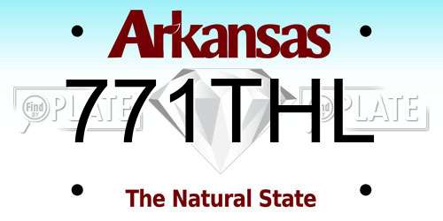 771THL Arkansas License Plate