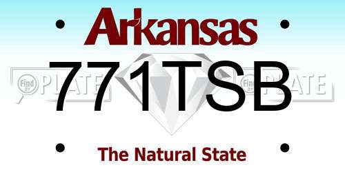 771TSB Arkansas License Plate