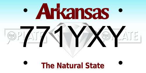 771YXY Arkansas License Plate