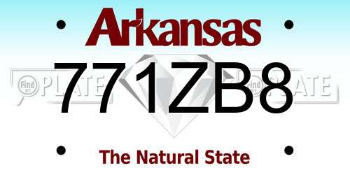 771ZB8 Arkansas License Plate