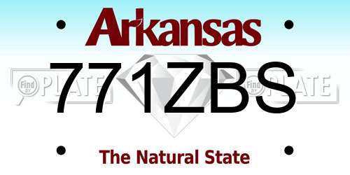771ZBS Arkansas License Plate