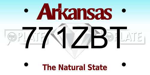 771ZBT Arkansas License Plate