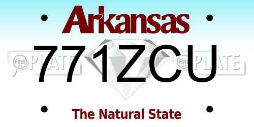 771ZCU Arkansas License Plate
