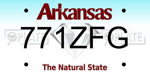 771ZFG Arkansas License Plate