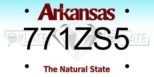 771ZS5 Arkansas License Plate