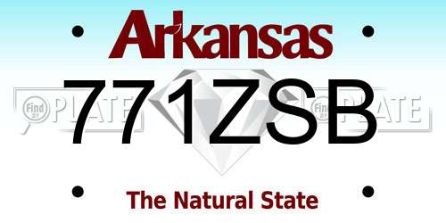 771ZSB Arkansas License Plate