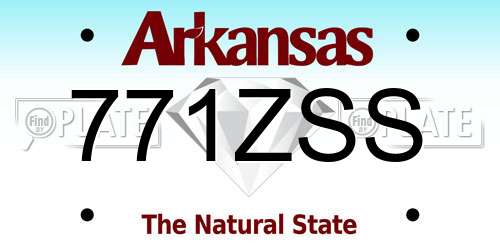771ZSS Arkansas License Plate