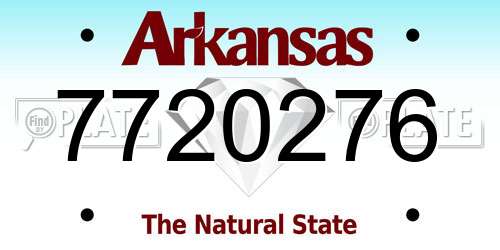 7720276 Arkansas License Plate