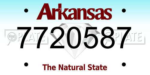 7720587 Arkansas License Plate