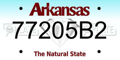 77205B2 Arkansas License Plate