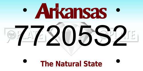 77205S2 Arkansas License Plate