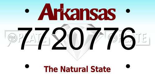 7720776 Arkansas License Plate
