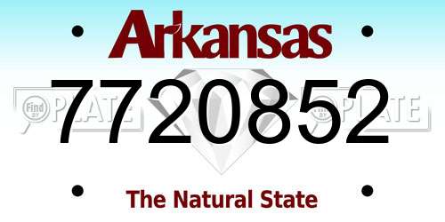 7720852 Arkansas License Plate