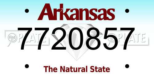 7720857 Arkansas License Plate