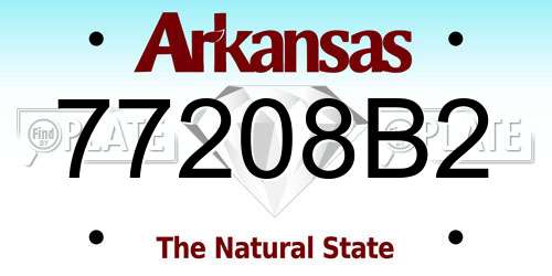 77208B2 Arkansas License Plate