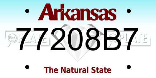 77208B7 Arkansas License Plate