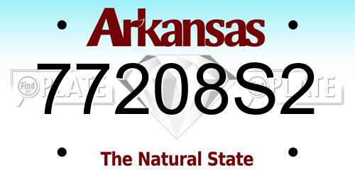 77208S2 Arkansas License Plate
