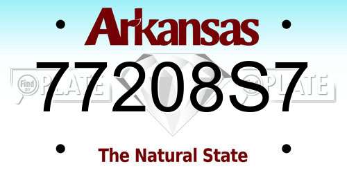 77208S7 Arkansas License Plate
