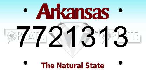 7721313 Arkansas License Plate