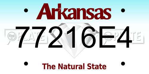 77216E4 Arkansas License Plate