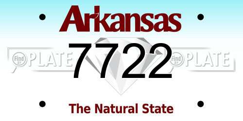 7722 Arkansas License Plate