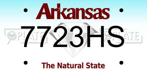 7723HS Arkansas License Plate