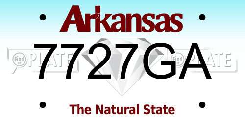 7727GA Arkansas License Plate