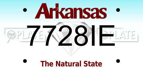 7728IE Arkansas License Plate
