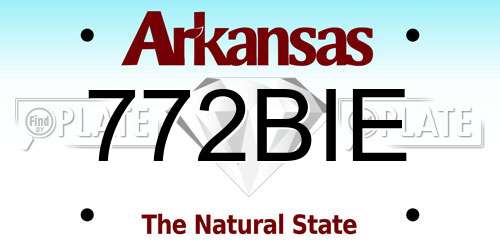772BIE Arkansas License Plate