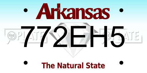 772EH5 Arkansas License Plate