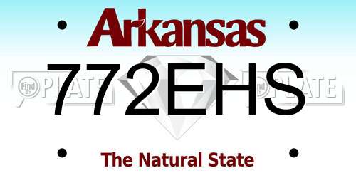 772EHS Arkansas License Plate