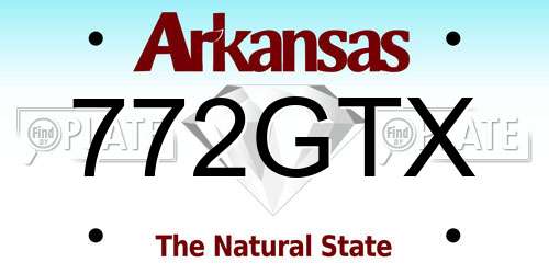 772GTX Arkansas License Plate