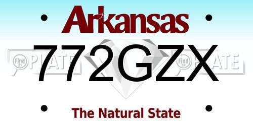 772GZX Arkansas License Plate