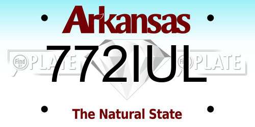 772IUL Arkansas License Plate