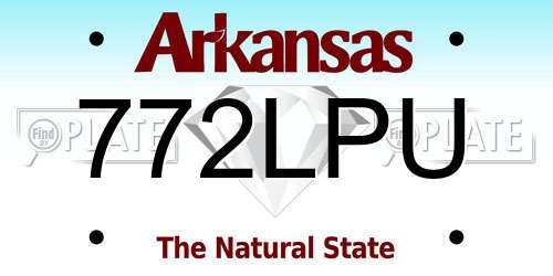 772LPU Arkansas License Plate