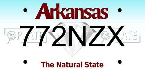 772NZX Arkansas License Plate
