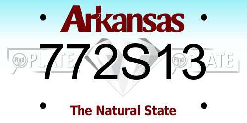 772S13 Arkansas License Plate